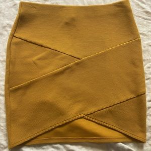 yellow bodycon skirt